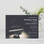 ヴィンテージのグランドピアノの誕生日 招待状 (スタンド正面)