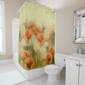 ヴィンテージのケシのシャワー・カーテン シャワーカーテン (インサイチュ)