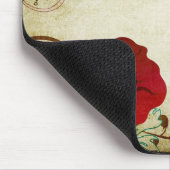 ヴィンテージのケシのマウスパッド マウスパッド (コーナー)