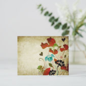 ヴィンテージのケシの郵便はがき ポストカード (スタンド正面)