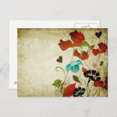 ヴィンテージのケシの郵便はがき ポストカード (正面/裏面)