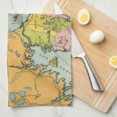 ヴィンテージのケープコッドの地図 キッチンタオル (四つ折り)
