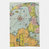 ヴィンテージのケープコッドの地図 キッチンタオル (縦)
