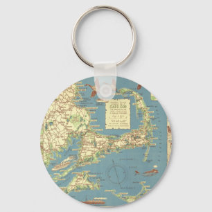 ヴィンテージのケープコッドMap (1940年) キーホルダー
