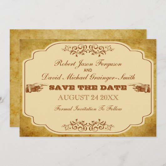 ヴィンテージのゲイの保存日付 セーブザデート (正面/裏面)