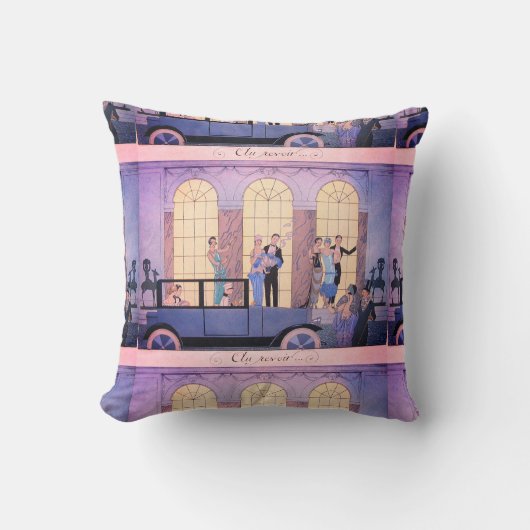 ヴィンテージのゲオルゲスBarbierのアールデコのイラストレーション#7 クッション (正面)