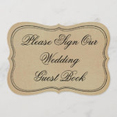 ヴィンテージのゲストブック結婚のサインをどうぞ 招待状 (正面)