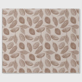 ヴィンテージのココアポッド付き鉛筆模様 ラッピングペーパー (フラット)