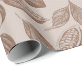 ヴィンテージのココアポッド付き鉛筆模様 ラッピングペーパー (ロールコーナー)