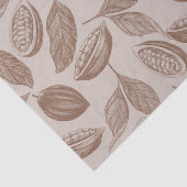 ヴィンテージのココアポッド付き鉛筆模様 薄葉紙 (詳細)