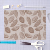 ヴィンテージのココアポッド付き鉛筆模様 薄葉紙 (クラフト)