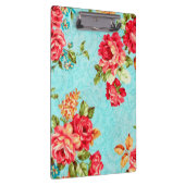 ヴィンテージのコテージの赤いバラの花柄 クリップボード (右)