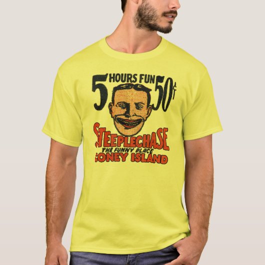 ヴィンテージのコニーアイランドのおもしろいな顔のデザイン Tシャツ (正面)