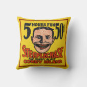 ヴィンテージのコニーアイランドのおもしろいな顔 クッション (裏面)