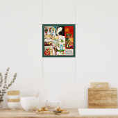 ヴィンテージのコラージュと冬のシーン ポスター (キッチン)