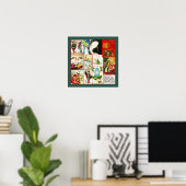 ヴィンテージのコラージュと冬のシーン ポスター (ホームオフィス)