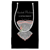 ヴィンテージのコルセットの個人的なランジェリーのブライダルシャワー スモールペーパーバッグ (正面)