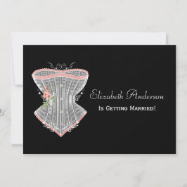 ヴィンテージのコルセットの個人的なランジェリーのブライダルシャワー 招待状