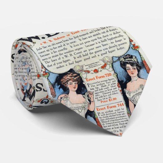 ヴィンテージのコルセットの広告のタイ ネクタイ (ロール)