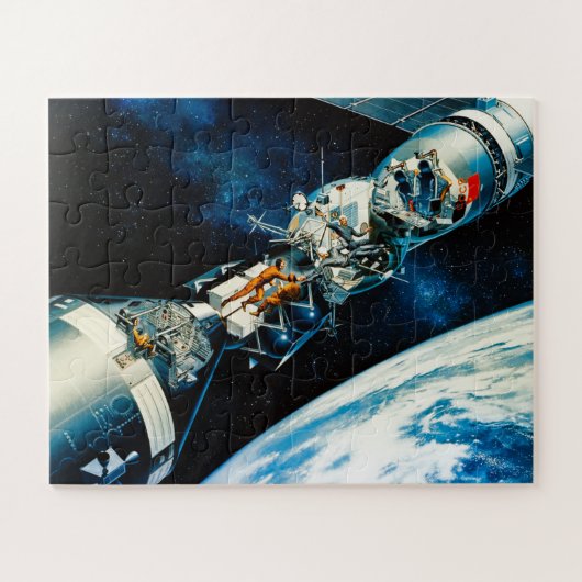 ヴィンテージのコンセプトApollo-Soyuz Test Poster ジグソーパズル (横)