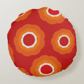 ヴィンテージのコンテンポラリーなロゼットの円形のクッション ラウンドクッション (裏面)