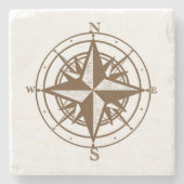ヴィンテージのコンパス ストーンコースター (正面)