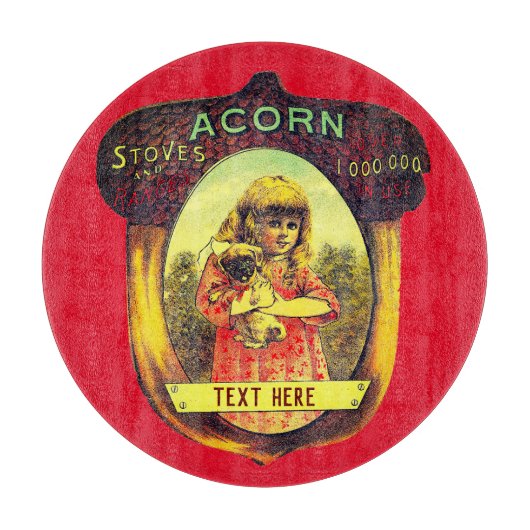 ヴィンテージのコンロ広告レッドブラウン カッティングボード (正面)