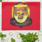 ヴィンテージのコンロ広告レッドブラウン キッチンタオル (折り畳み)