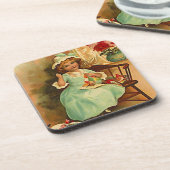 ヴィンテージのコースターのQuilter忙しい手のキルトを作る女性の集まり コースター (左側)