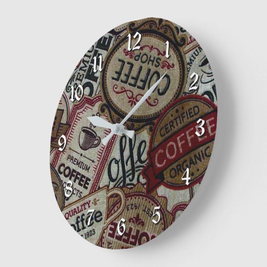 ヴィンテージのコーヒーは柱時計を分類します ラージ壁時計 (傾斜)