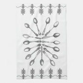 ヴィンテージのコーヒースプーンは台所タオルを模造します キッチンタオル (縦)