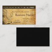 ヴィンテージのコーヒーパンチカード ロイヤリティカード (正面/裏面)