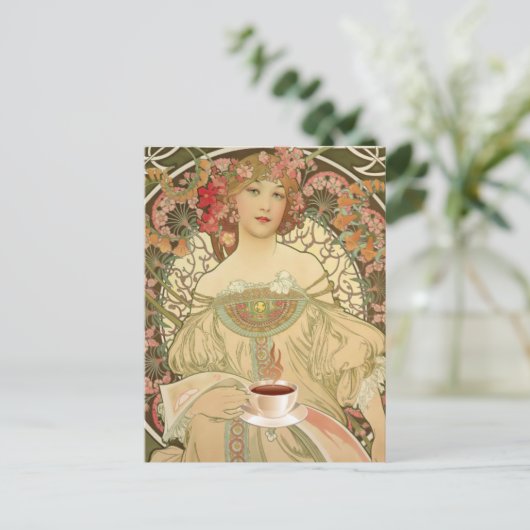 ヴィンテージのコーヒーポスター ポストカード (スタンド正面)