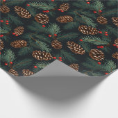 ヴィンテージのコーンと枝に果実をつける ラッピングペーパー (角)