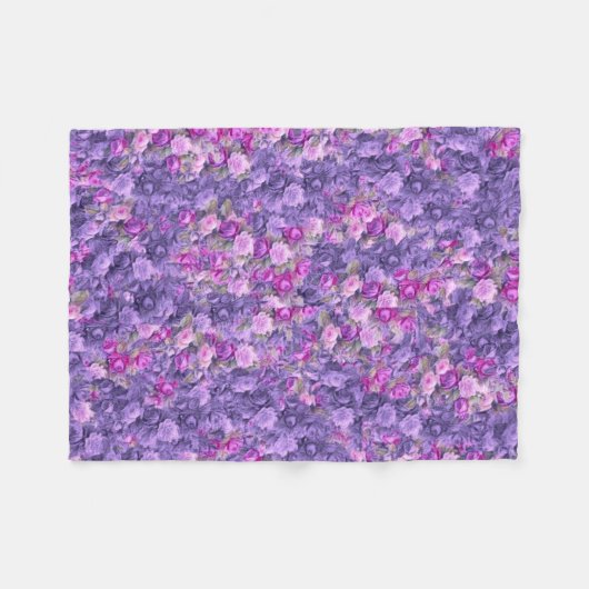 ヴィンテージのゴシック様式ばら色のラベンダーの紫色 フリースブランケット (正面(横))