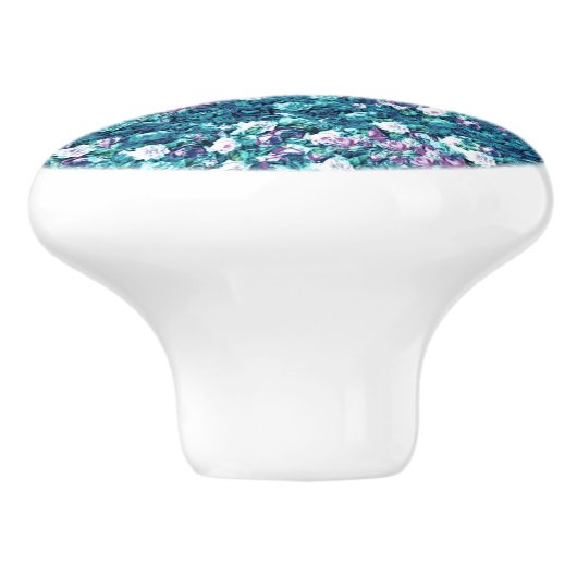 ヴィンテージのゴシック様式ばら色のラベンダーはヒスイ衰退しました セラミックノブ (側面)