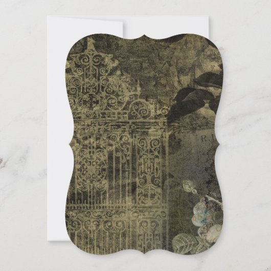 ヴィンテージのゴシック様式キリスト教の結婚式 招待状 (裏面)