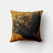 ヴィンテージのゴシック様式ハロウィンの大きく黒いワタリガラスの鳥 クッション (裏面)