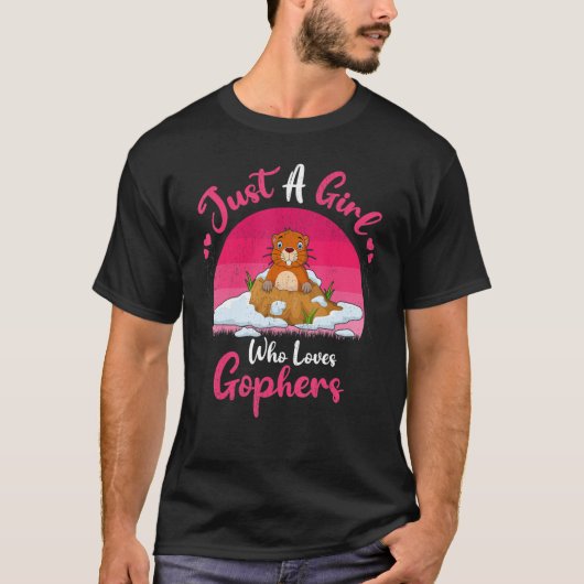 ヴィンテージのゴッファー動物ゴッフを愛する女の子 Tシャツ (正面)