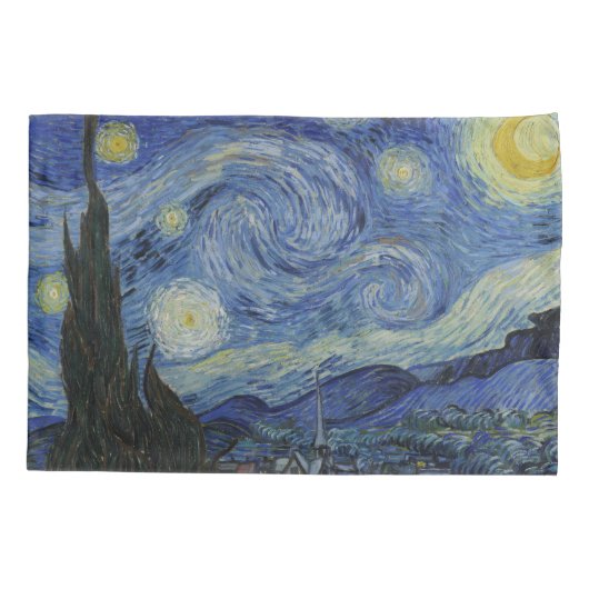 ヴィンテージのゴッホの星明かりの夜 枕カバー (裏面)