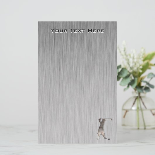 ヴィンテージのゴルファー; カッコいい 便箋 (スタンド正面)