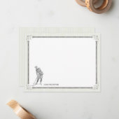 ヴィンテージのゴルフパーソナライズで平らなメッセージカード-人 ノートカード (正面/裏面インサイチュ)