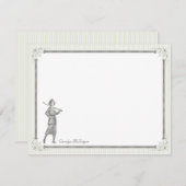 ヴィンテージのゴルフパーソナライズで平らなメッセージカード-女性 ノートカード (正面/裏面)