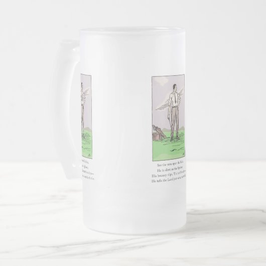 ヴィンテージのゴルフ小歌のトロフィ賞ガラスのtankard フロストグラスビールジョッキ (正面左)