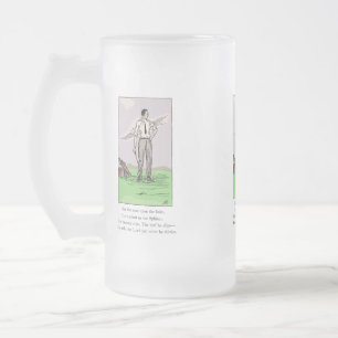 ヴィンテージのゴルフ小歌のトロフィ賞ガラスのtankard フロストグラスビールジョッキ