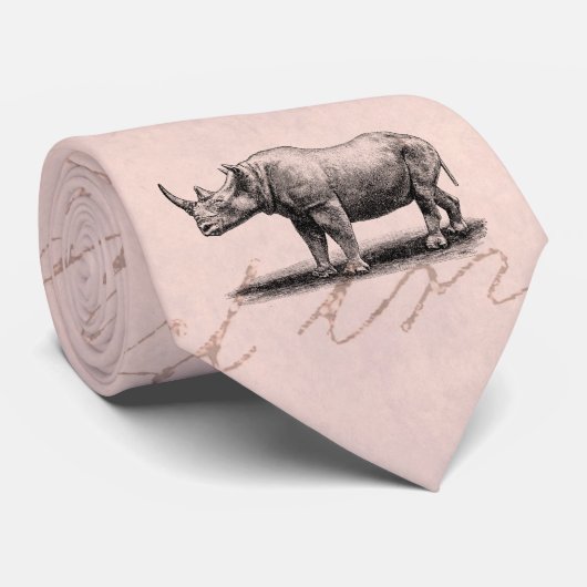 ヴィンテージのサイのイラストレーションのサイのサイのピンク ネクタイ (ロール)