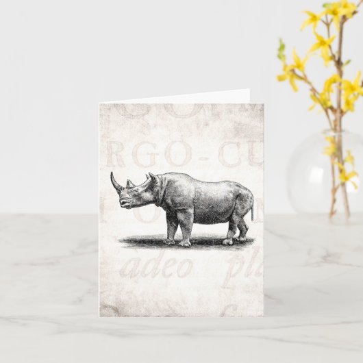 ヴィンテージのサイのイラストレーションのサイのサイ カード (黄色い花)