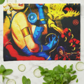 ヴィンテージのサイファイ(惑星の物語)の台所タオル キッチンタオル (折り畳み)