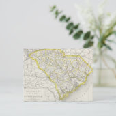 ヴィンテージのサウスカロライナの地図（1889年） ポストカード (スタンド正面)