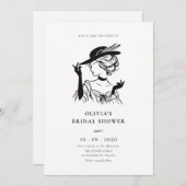 ヴィンテージのサシエレガントーな婦人 招待状 (正面/裏面)